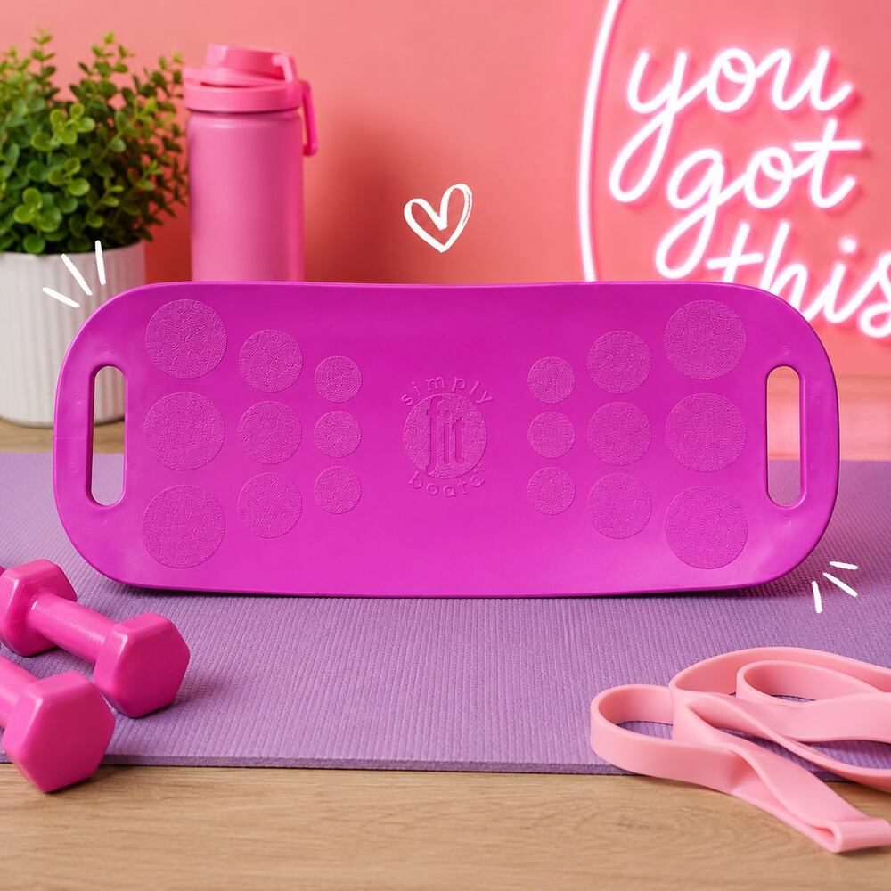 Simply Fit Board Pink Balance Board Core Fitness Exercise Workout Trainer